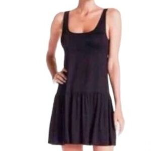Michael Lauren Duff Tank Tiered Mini Dress Chocolate Brown Size L NWT